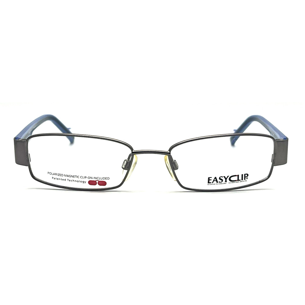 EASYCLIP EC155 BLUE/SILVER EYEGLASSES SUNGLASSES FRAMES 52-17-140
